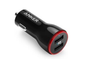 Anker car charger adaptor in black color
